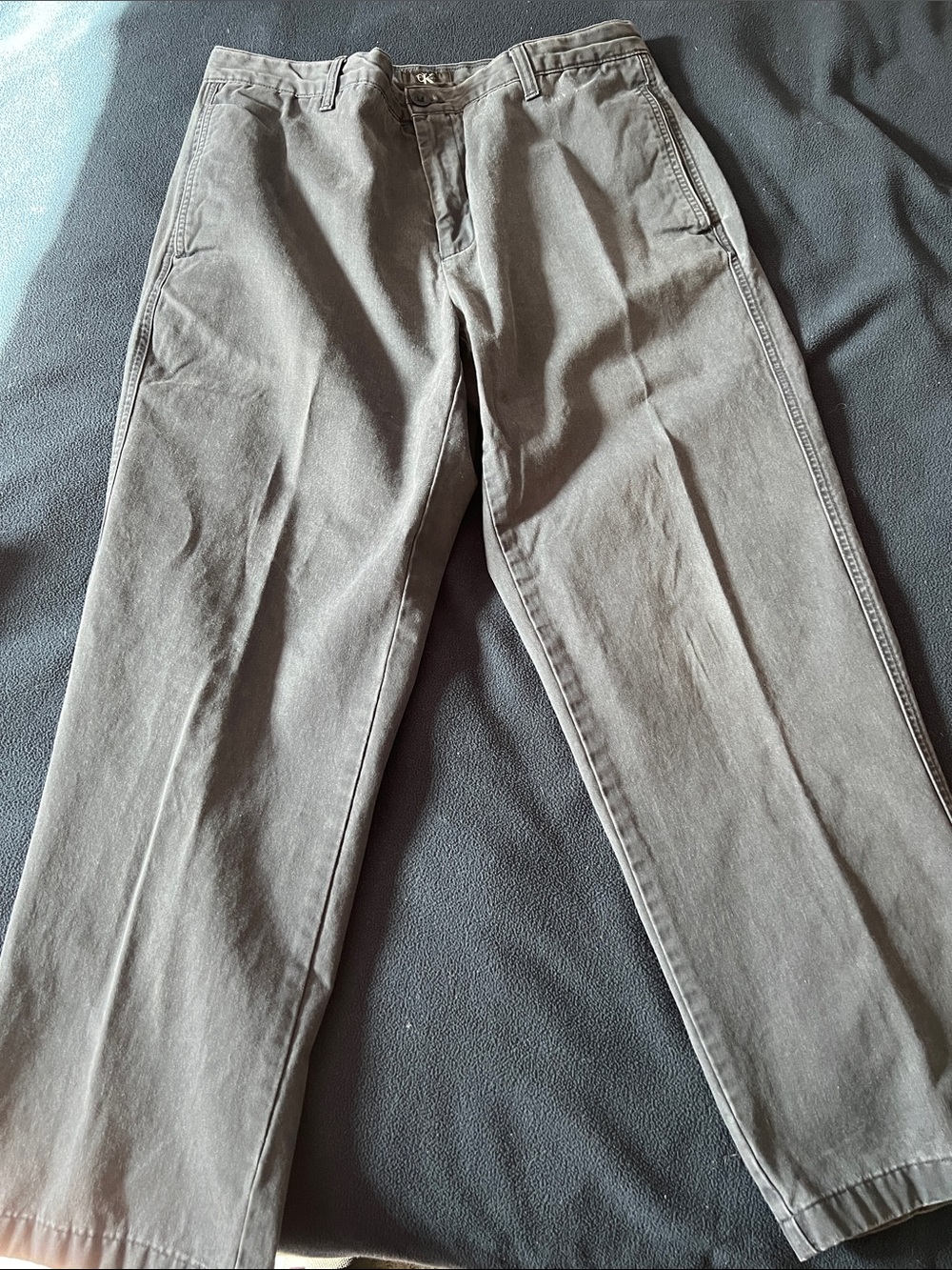 Men's Calvin Klein cotton navy Straight-Leg Pants 34 waist